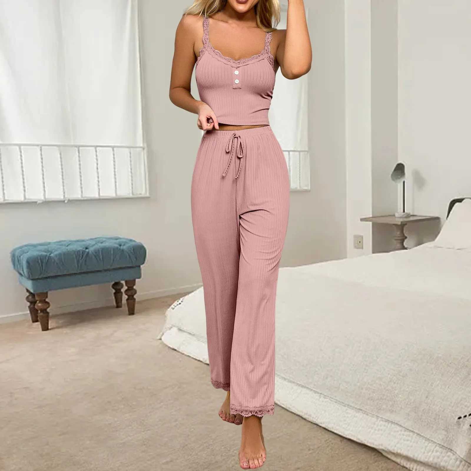 Pyjamas sexy pour femmes pyjamas en dentelle gilet