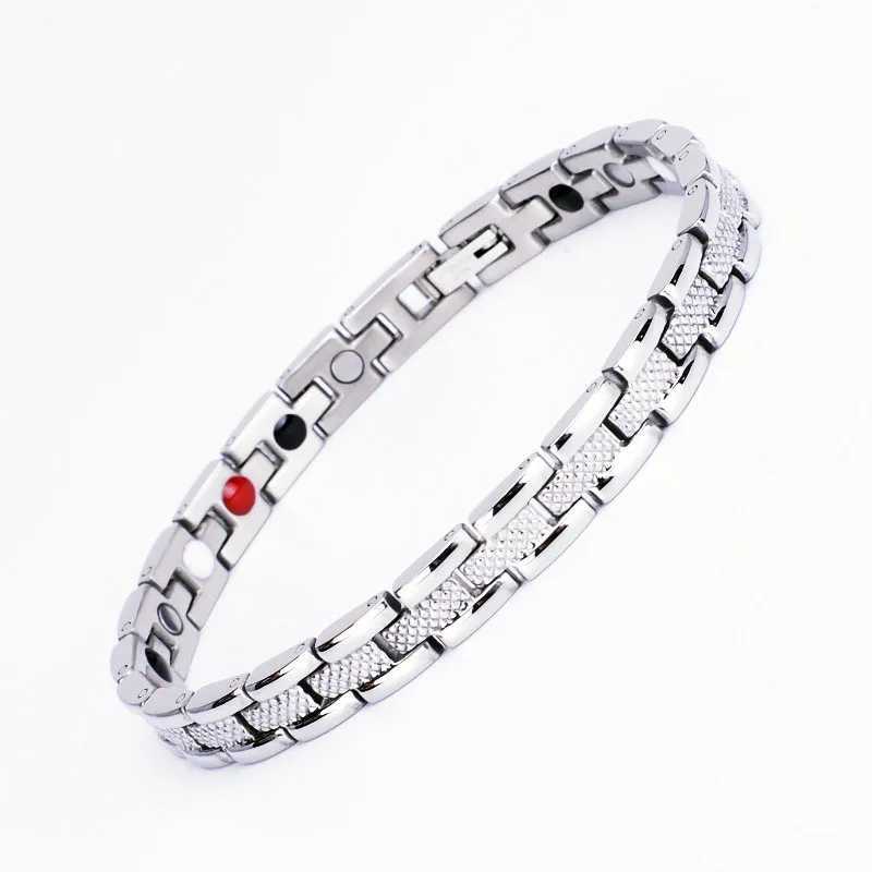 Chaîne 2021 Premier Bijoux Usine En Acier Inoxydable Couple Santé Aimant Germanium Lien Chaîne Bracelet Q240401