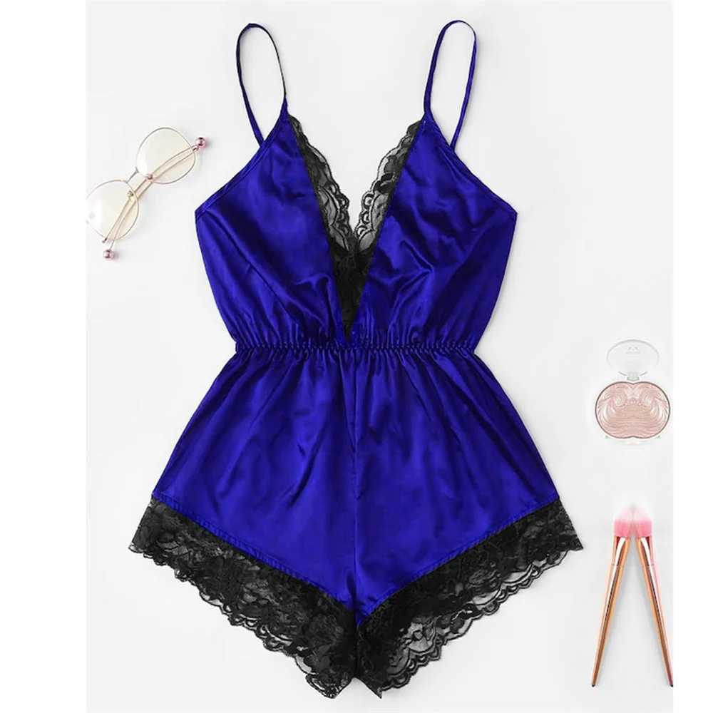 C4QH PAJAMAS SEXE NOUVEAU 2024 FEMMES FILLES SEXY SEXY LACE V-COLLE HALTER LINGERIE SUMBRE FEMMES FEMMES BODYS Backless Bow Shorts Sleep Wear Set 2404101