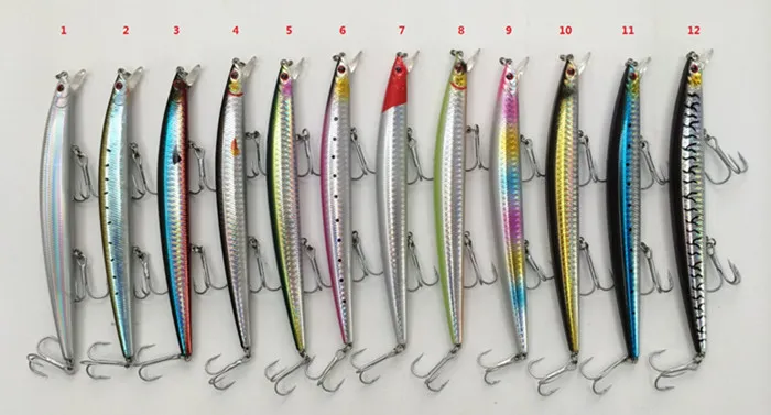 145cm 20g Sea Fishing lure Game Tackle China Hook Minnow Bait Slender shape Lure Plastic Hard Bait Casting Spinner Bait Floating 5116762