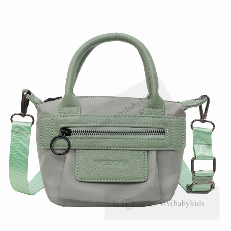 Ali bambini Borsa da moto ragazze Borse casual monospalla di grande capacità bambini Borsa a tracolla in pelle PU con giunture in tessuto Z7440