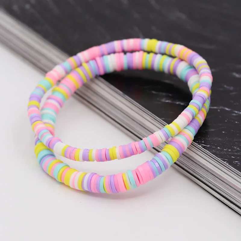 Chaîne femmes Boho bijoux Bracelet coloré doux polymère argile Bracelet été plage accessoires Couple Bracelet Q240401