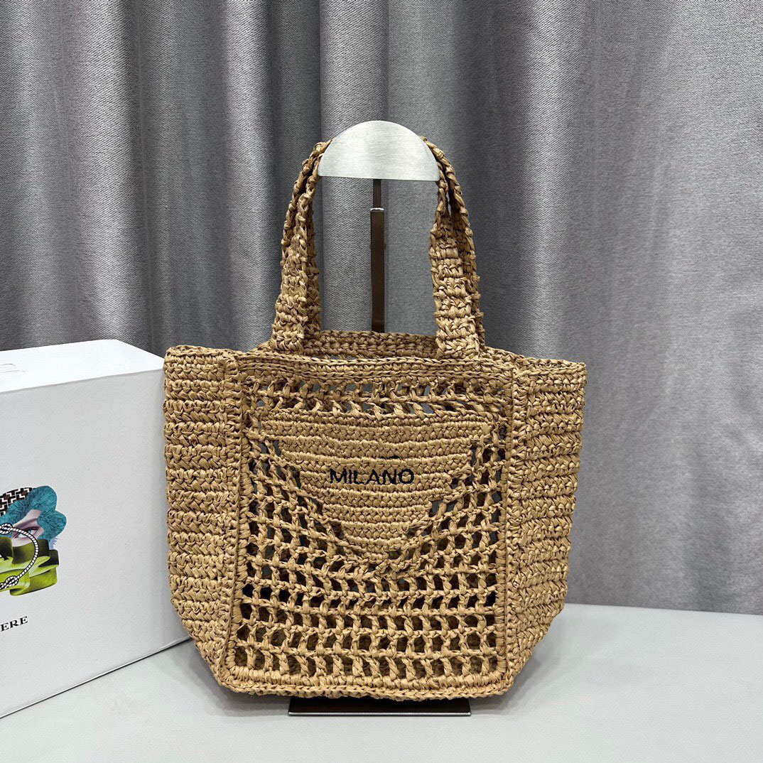 Lafitee Grasss Designer Bags StrawBag Beach Bag Tote Bag Mesh Hollow Woven For Summer Straw Bag Summer Woven Bag Vacation Bag Large Capacity Shopping Bag