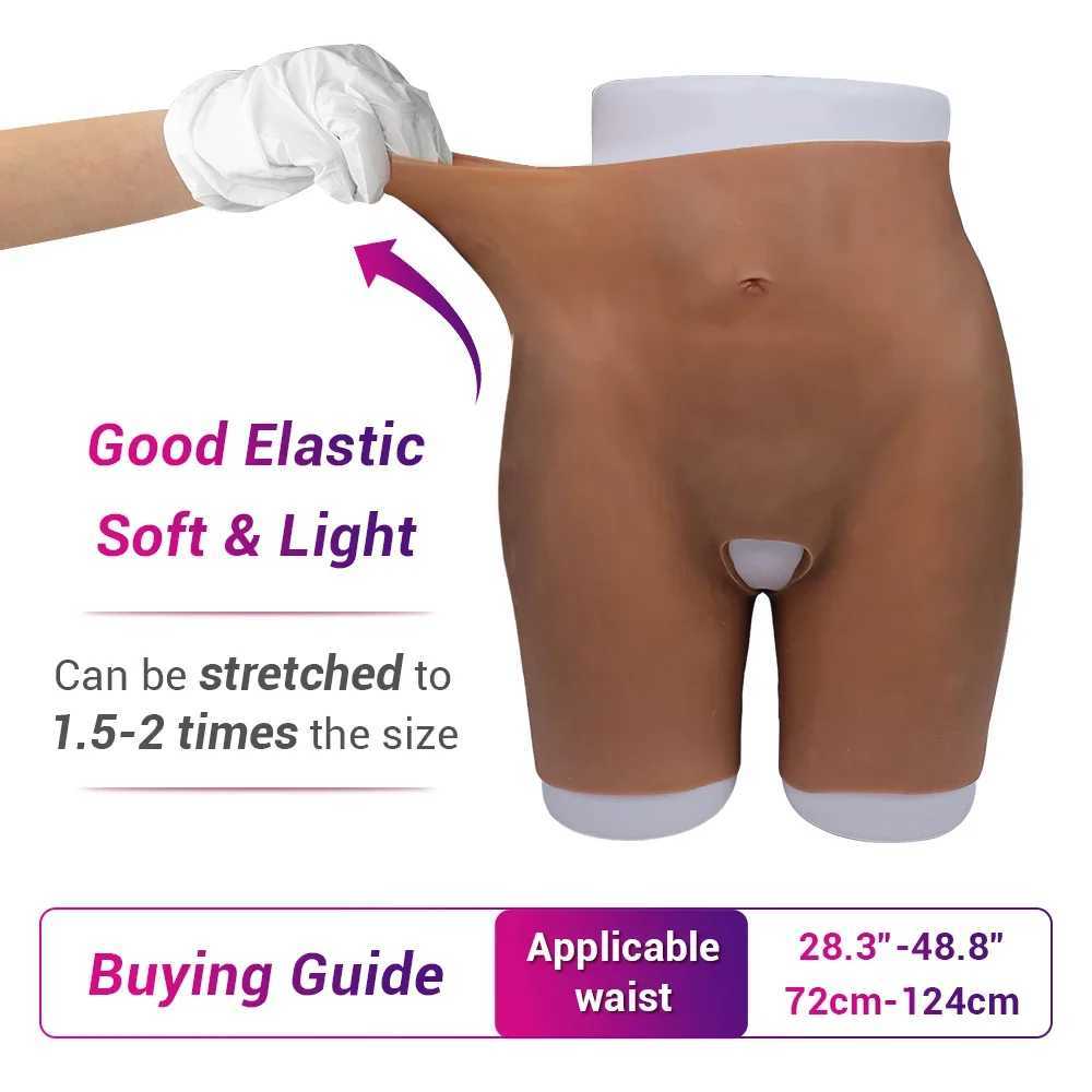Coussin d'allaitement en silicone faux fesses pour femmes grandes sexy 1,6 cm d'épaisseur des fesses et 1 cm d'amélioration des hanches pantalon ouvert entrejambe corset 240330