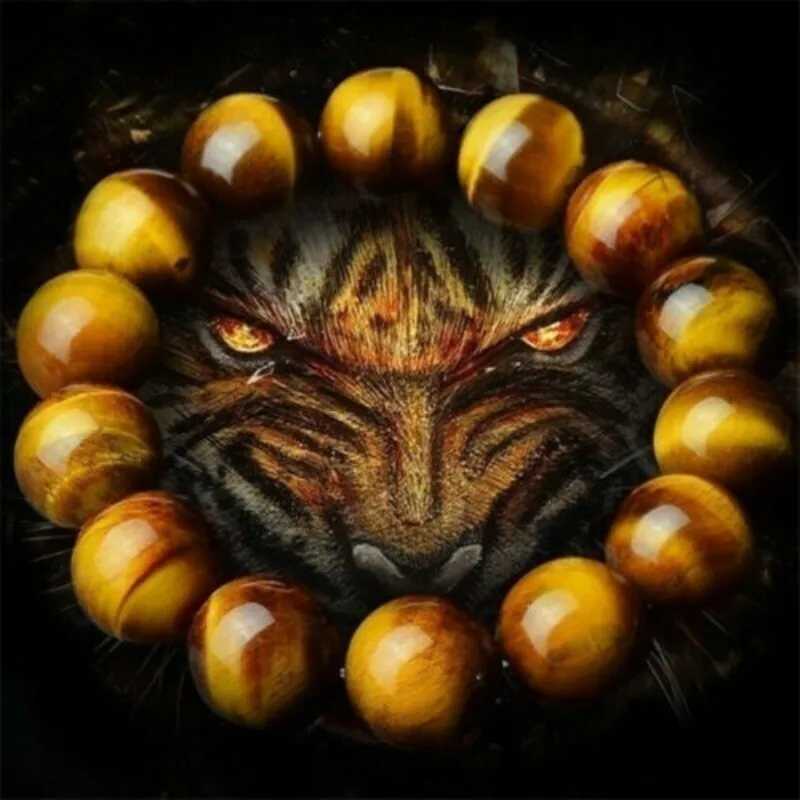 Bedär 6/8/10/12mm underbara blå tigerögonarmband för herr natursten pärla Buddha unisex