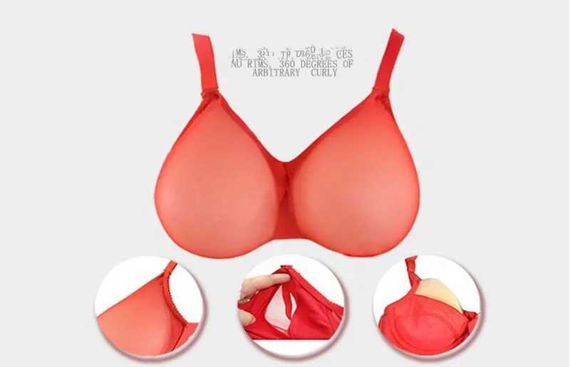 Almofada de mama g copo formas de mama de silicone artificial peitos falsos para homens transparente fino sutiã de mama transvestismo crossdress como mulher 240330