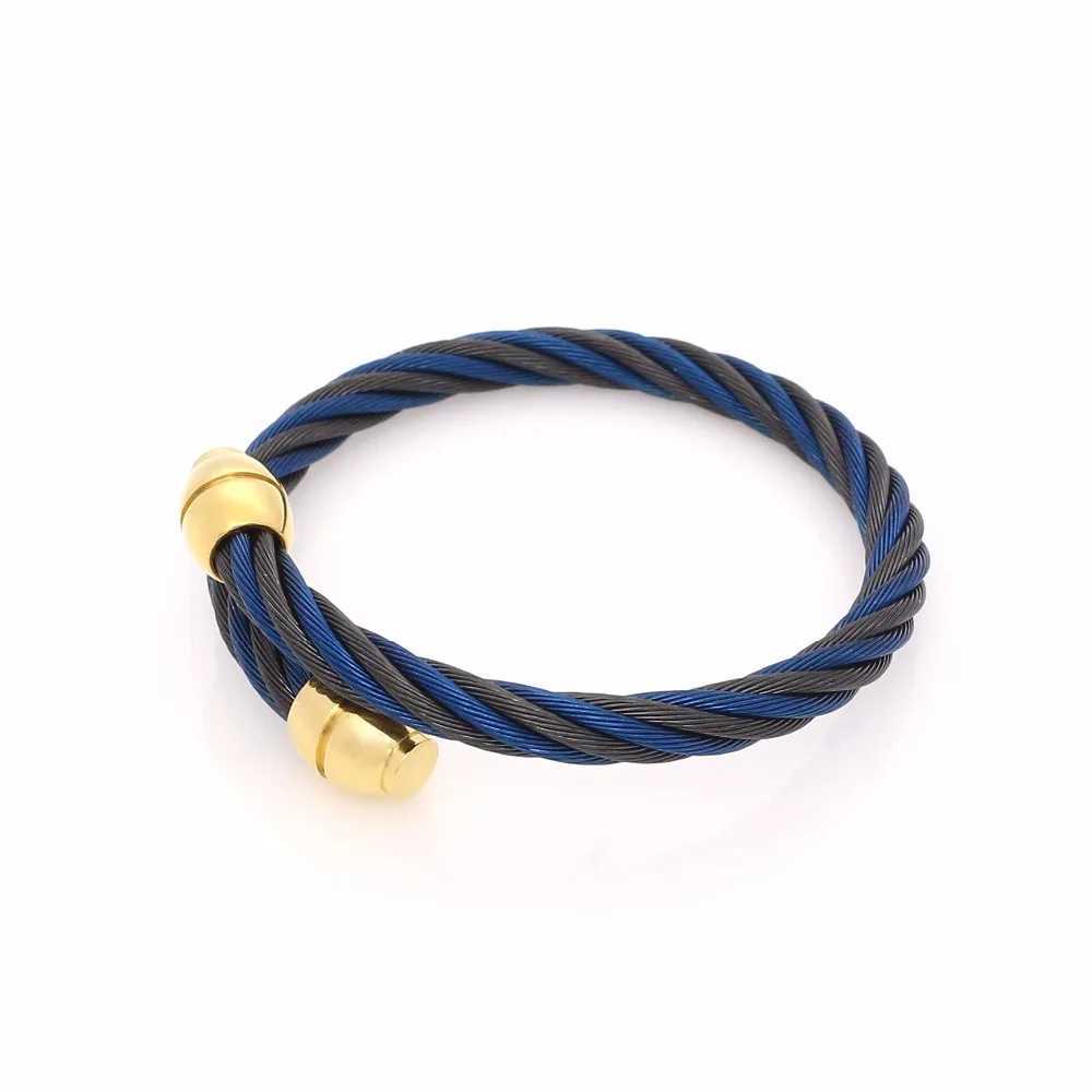 Catena JSBAO Uomo/Donna Gioielli di moda Oro Nero Blu Colorato Filo di acciaio inossidabile Cavo intrecciato selvaggio Bracciale Bracciale regalo da donna Q240401