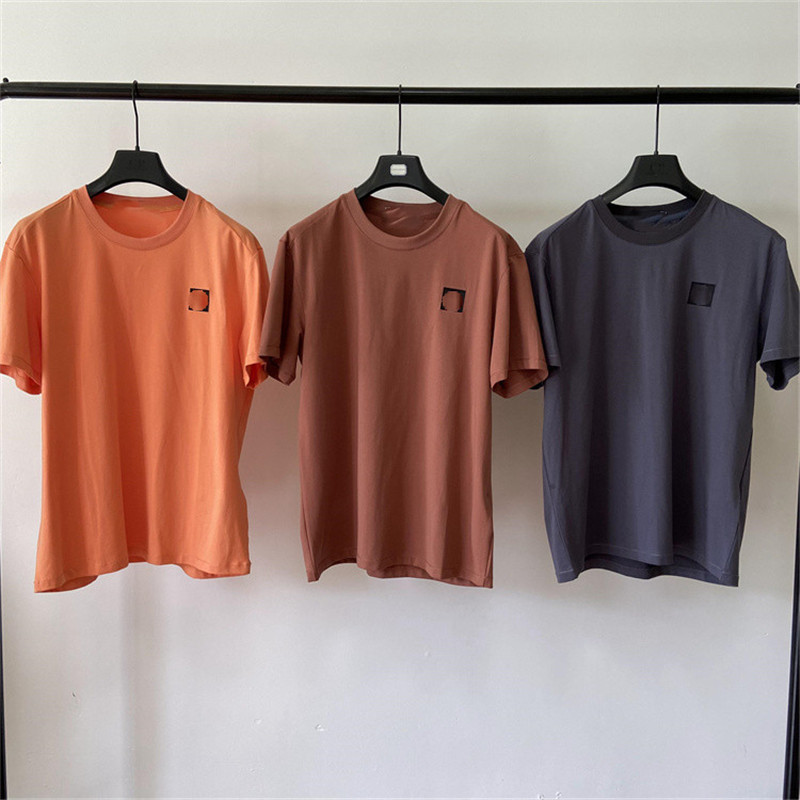 Vêtements pour hommes T-shirts à manches courtes Polos T-shirts pour hommes Hommes d'été en coton décontracté T-shirt brodé en vrac Homme Mode Couleur unie Col rond Top Vêtements masculins