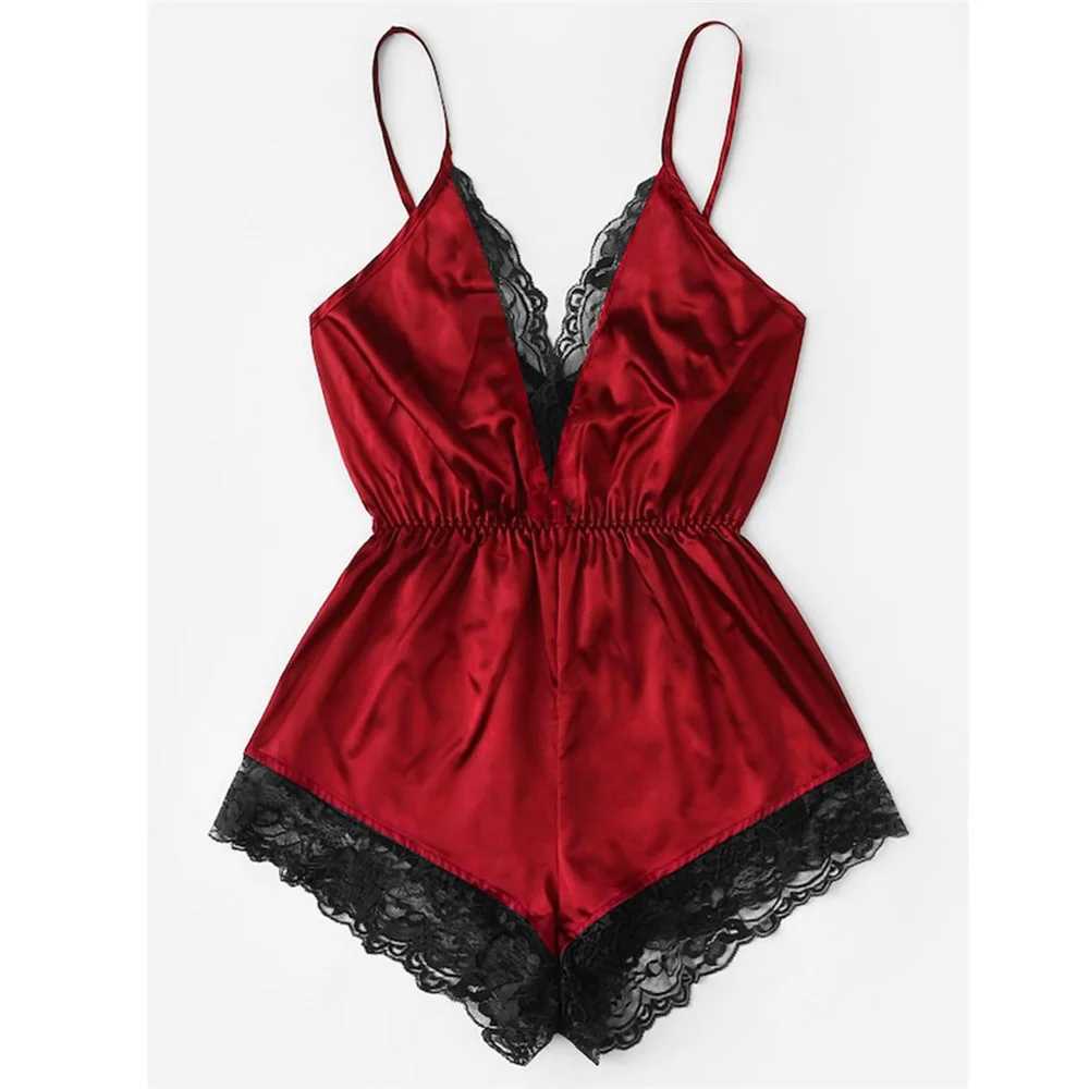 UM3S PAJAMAS SEXE NOUVEAU 2024 FILLES FILLES SEXY SEXY LACE V-COLL LOCKER LINGERIE SUMME FEMMES FEMMES BODYS Backless Bow Shorts Sleep Wear Set 2404101