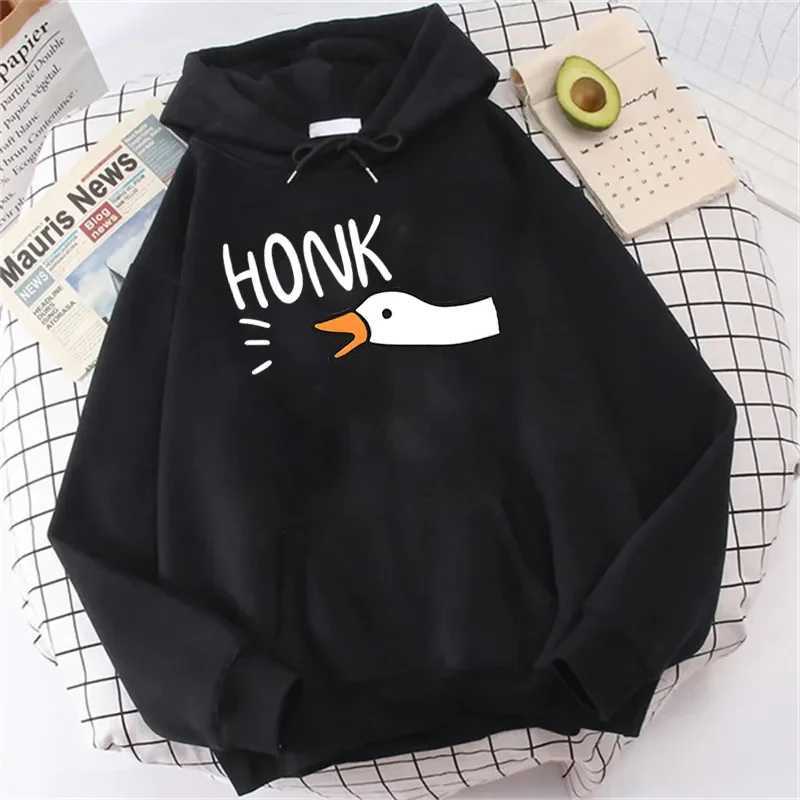 Dames Hoodies Sweatshirts Honk Goose Print Losse hoodie Kawaii Trainingspak Vinatge Duck Hip Hop Streetwear Harajuku Heren Dames Sweatshirt Mode Leuke hoodie 240401