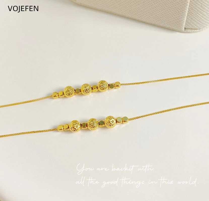 Chaîne VOJEFEN 18K Bracelet en or bijoux Original AU750 véritable chaîne en or Bracelet de perles femmes bijoux exquis nouvelles tendance 2023 Q240401