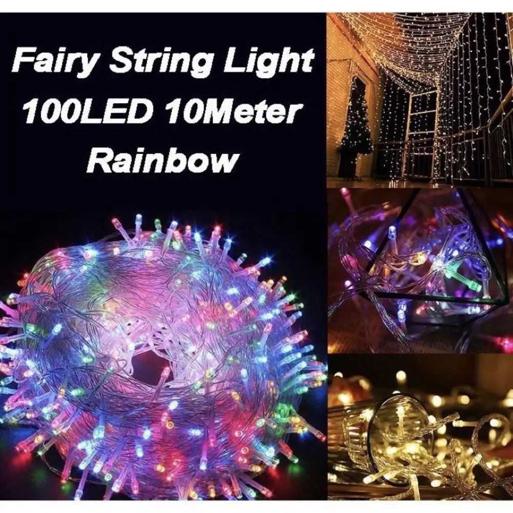 LED Strings Multicolor Warm White 100LED 10M Lighting New Waterproof PVC Plastic Lip Lap Lamp Party Decoration YQ240401