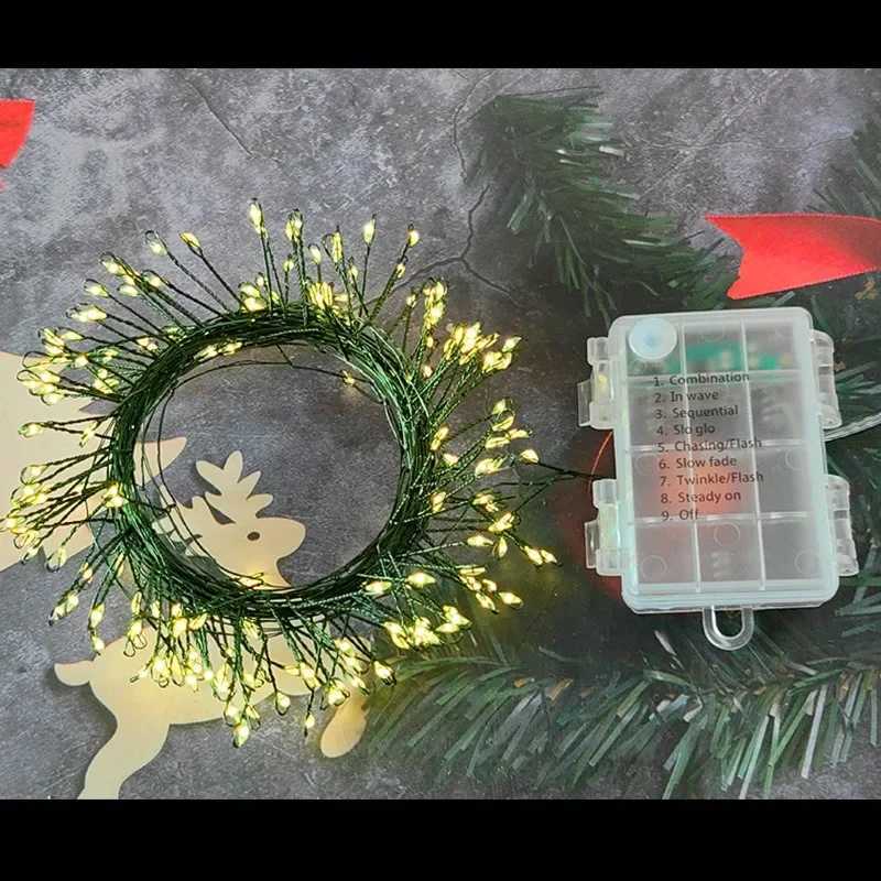 LED 문자열 구리 와이어 라이트 폭죽 조명 USB 컬러 홈 장식 문자 로맨틱 크리스마스 휴가 장식 램프 YQ240401