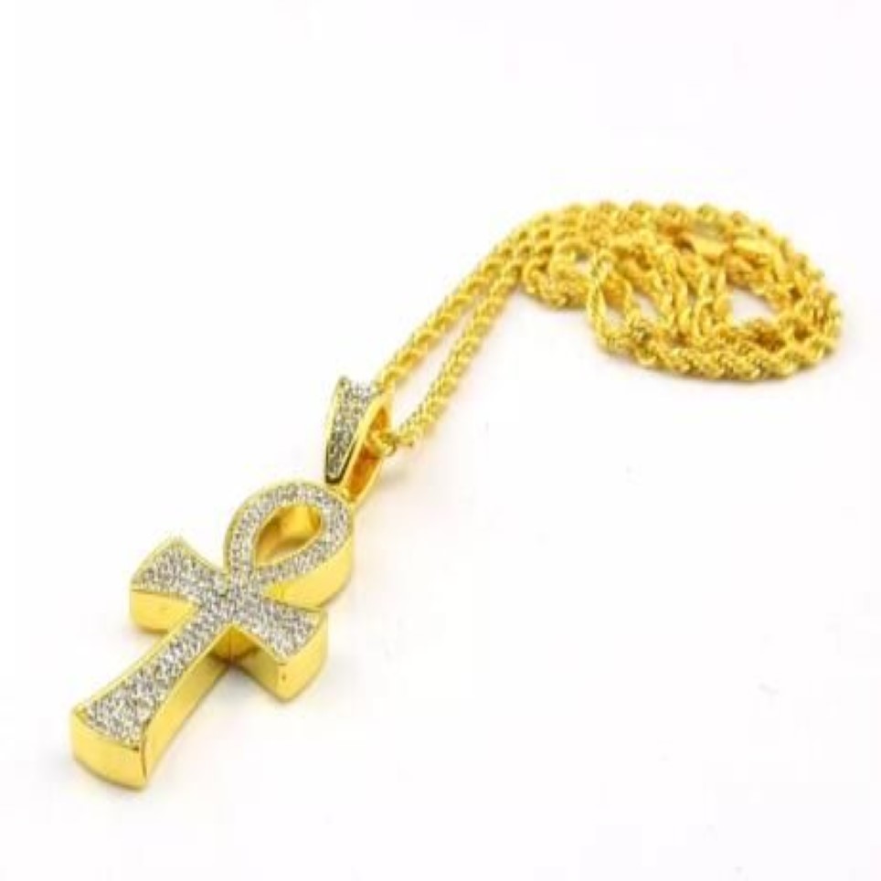 18K vergulde hiphop kruis hanger ketting charme ketting voor mannen en vrouwen trendy vakantie accessoires2887