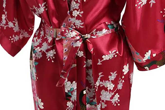 Sexy Pyjamas Rayon Robe Frauen Nachtwäsche Blume Home Kleidung intime Dessous lässig Kimono Bath Gown Lady Sexy Nachtkleid Übergröße 3xl 240410