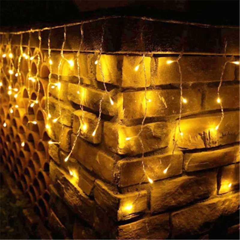 Stringhe LED 5M Ghirlanda di Natale Tenda Ghiacciolo Luci della stringa Caduta 0,4-0,6 m CA 220 V Giardino Strada Decorativa esterni Luce natalizia YQ240401