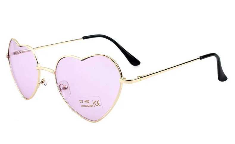 Lunettes de soleil dames lunettes de soleil en forme de coeur en métal femmes marque designer mode sans monture lentilles d'amour lunettes de soleil Oculos UV400 240401