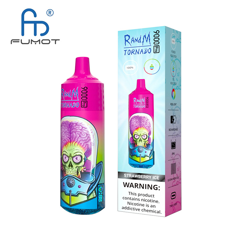 Originele RandM Fumot Tornado 9000 Pro Rookwolken Wegwerp E-sigaretten Mesh Coil 18ml Pod Batterij Oplaadbaar Elektronisch 9000 bladerdeeg Cigs 9K 2% 5% Vape Pen 43 Smaken