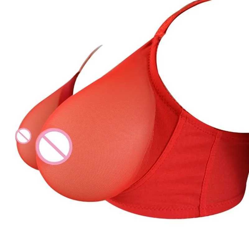 Bröstplatta G Cup Silicone Breast Forms Artificial Fake Boobs For Men Transparent Thin Breast Bra Transvestism Crossdress As Woman 240330