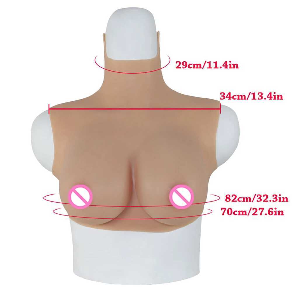 Coussin d'allaitement C Cup Col haut Faux seins Formes de seins en silicone pour mastectomie Patient atteint de cancer du sein Seins réalistes Poitrine artificielle portable 240330