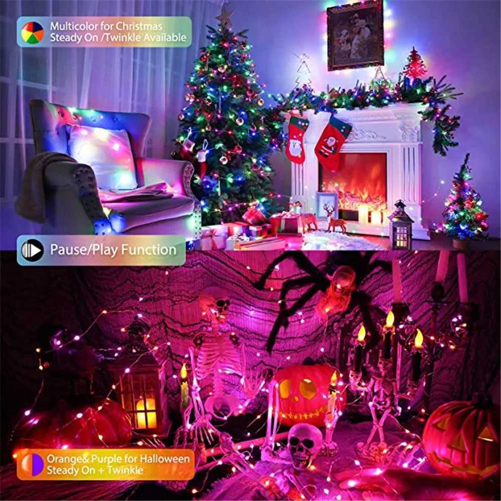 Guirlandes LED 5/10/15/20M guirlande lumineuse Bluetooth USB Tuya connexion WiFi noël fête d'anniversaire guirlande décor fée lumières pour la maison YQ240401