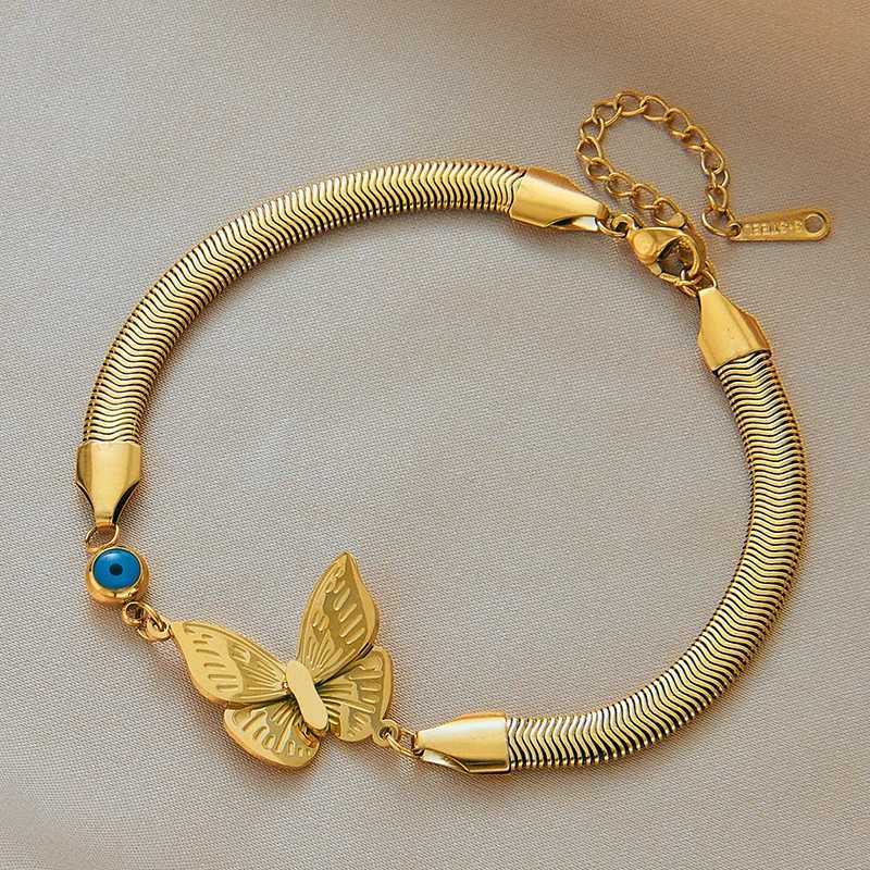 Łańcuch Meyrroyu 316 Stal nierdzewna retro złota metalowa pręt Regulowana bransoletka odpowiednia do damskiej biżuterii ślubnej plaża Q240401
