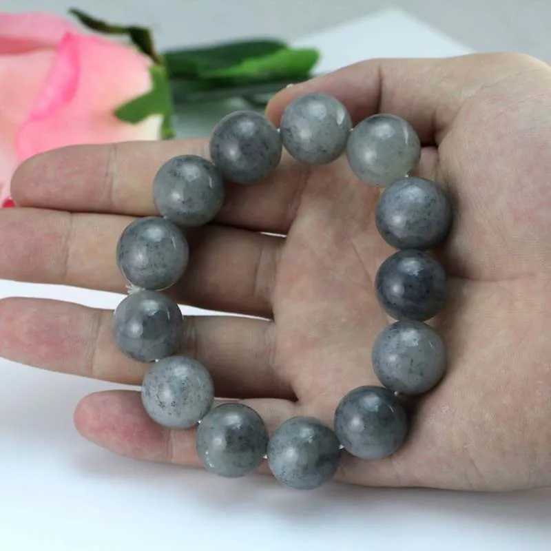 Corrente Natural Hetian Azul Semente Branca Jade Pulseira Lucky Exorcismo Evil Soul Evil Guardian Talisman Jade Pulseira Exquisite Jewelry Q240401