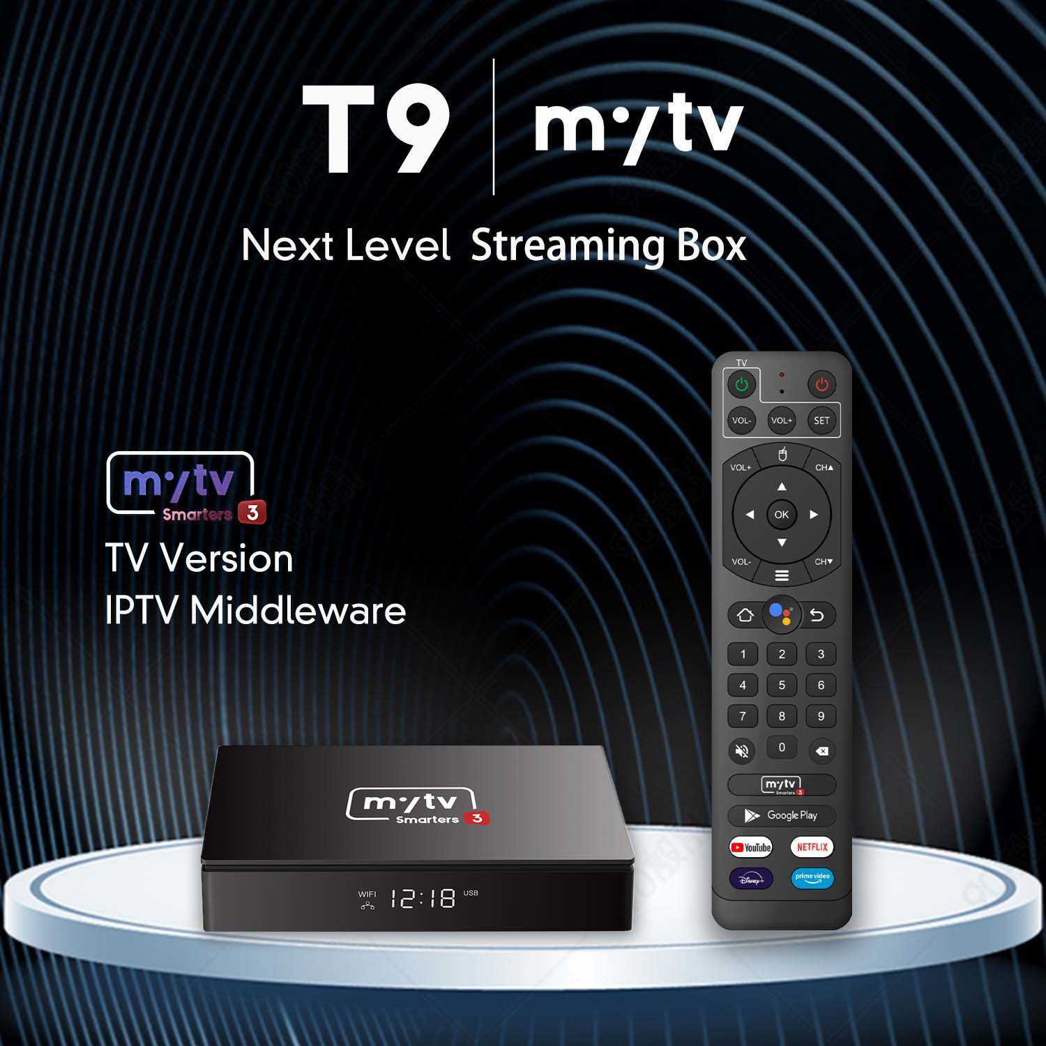 T9 MYTV SMARTERS3 SUSCRIPCION HD TV Box 4G+32G Android 11 dla Smart TV Android Box Ustaw górne pole