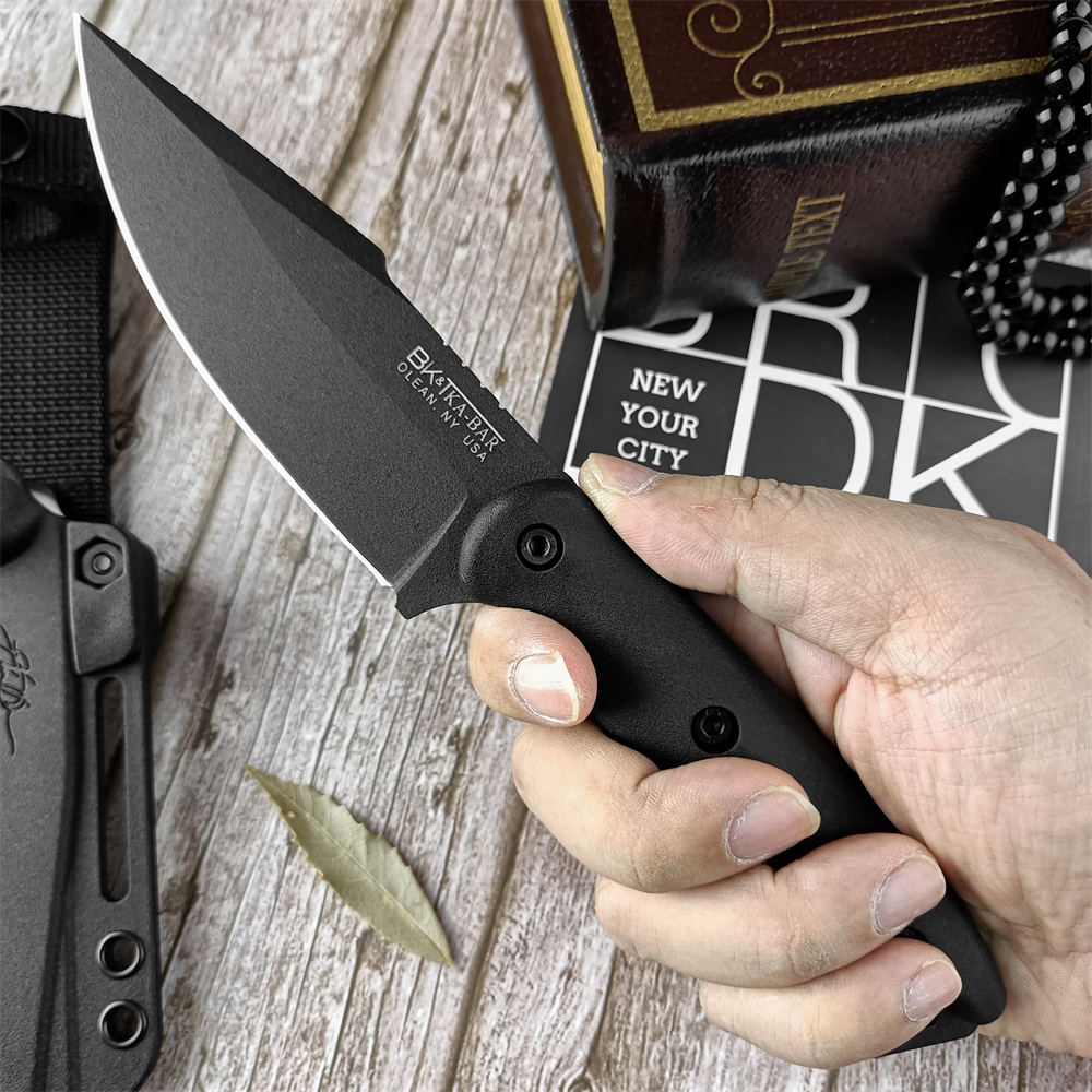 KA-Bar Becker BK18 Harpoon Survival Fixed Blade Knife D2 Blade Glass Förstärkta Nylonhandtag Taktisk jaktcamping Överlevnad Militär utomhusutrustning