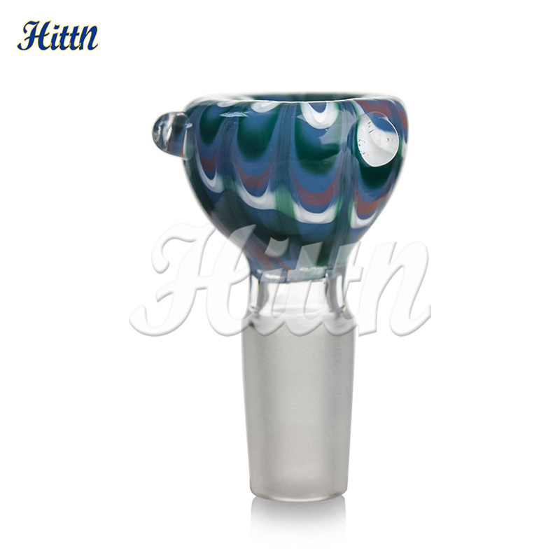 2024 Ny glas Bong Bowl Piece 14mm Male Joint American Color High Quality Brorosilicate Glass Smoking Water Pipe Dab Rig Tillbehör Tratt Form tjock tobakskål