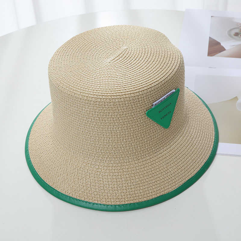 Printemps/été Triangle inversé étiquette chapeau de paille haut rond collé Pot chapeau femmes édition coréenne soleil ombragé visage petit chapeau de pêcheur de plage