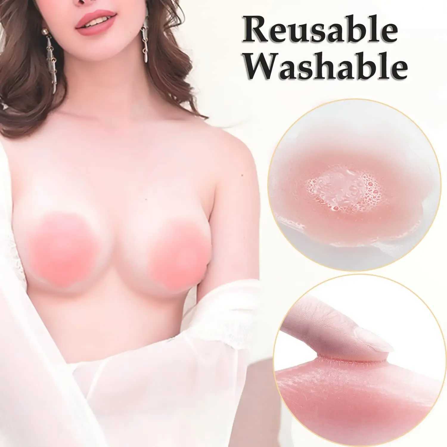 Coussin d'allaitement Couverture de mamelon en silicone Réutilisable Femmes Pétales de sein Lift Soutien-gorge invisible Pasties Adhésif Coussinets de soutien-gorge Autocollant Patch 5-avec boîte 240330