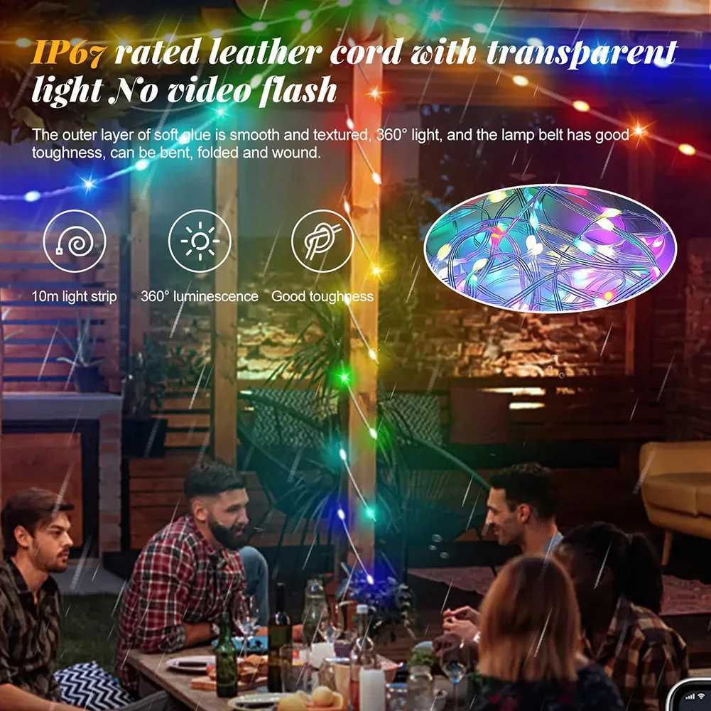 LED Strings Camping String Lights USB Rechargeable 5 Modes d'éclairage IP67 étanche 1200mAh/2000mAh 10M de longueur pour la décoration de tente de randonnée YQ240401