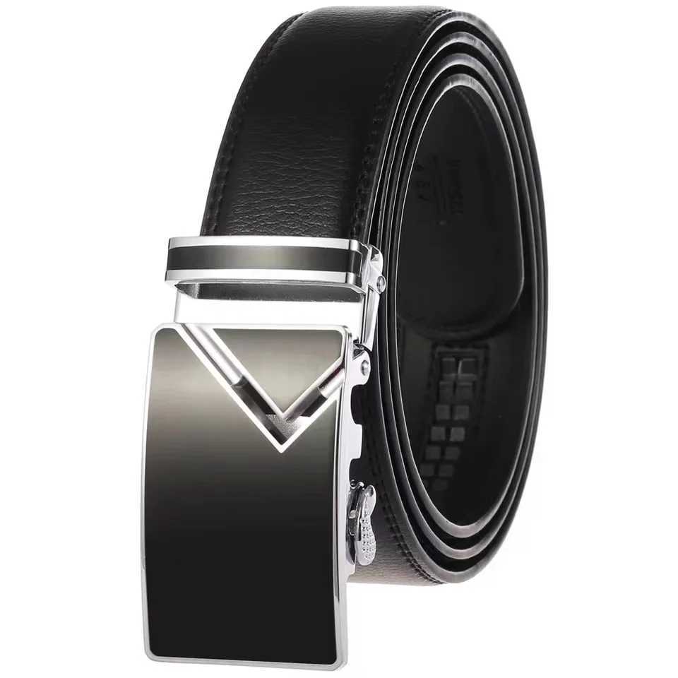 Belts Newly arrived white and black mens belts automatic alloy buckle mens belt genuine denim leather Korean golf belt size 110-130cm Q240401