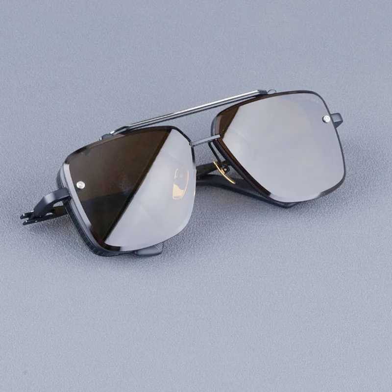 Zonnebrillen Luxe merk zonnebrillen Double Bridge Square Heavy Metal Nieuw Fancy Hoge kwaliteit Unieke mode Heren Dames Shades Designer Bril 240401