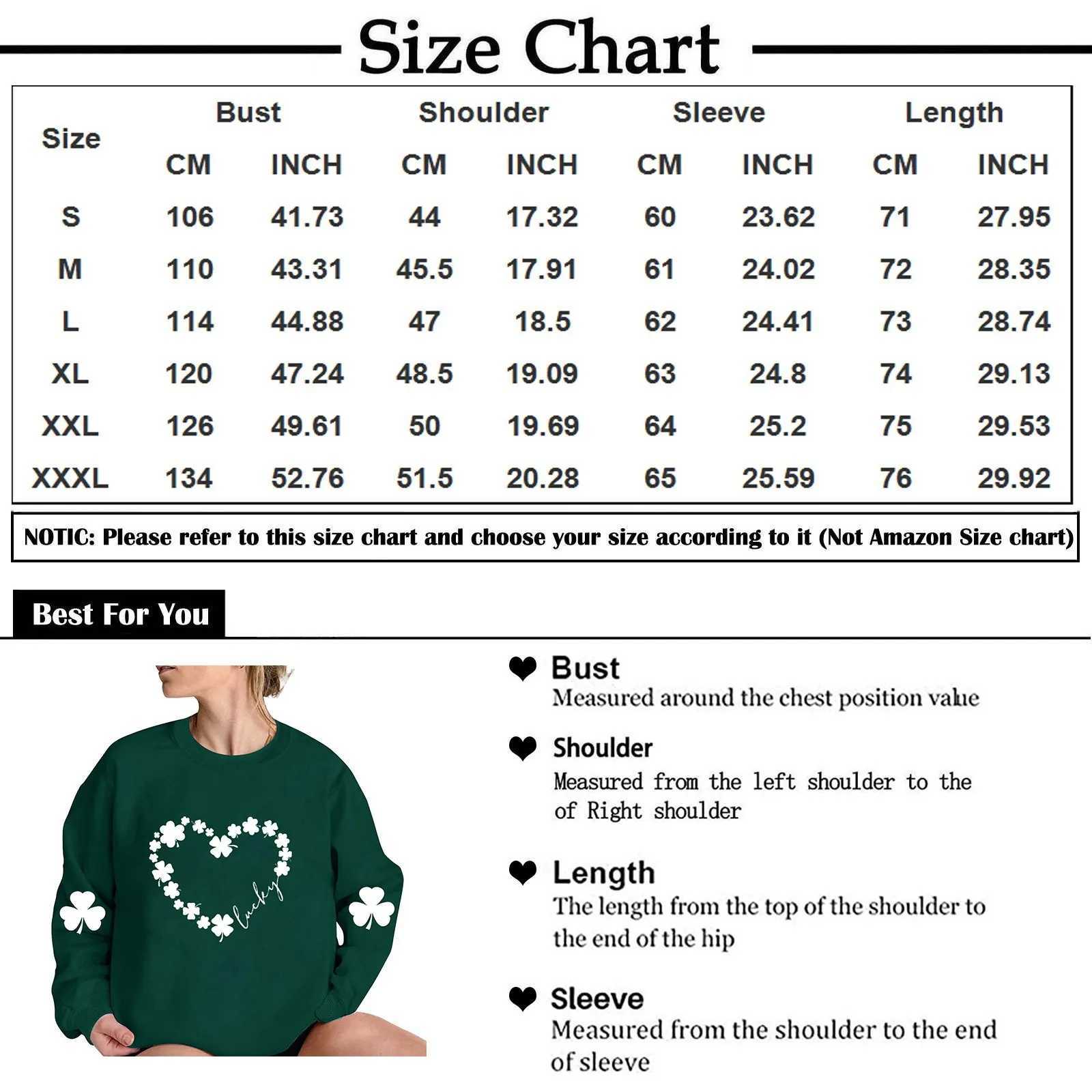 Damen Hoodies Sweatshirts Damen Sweatshirt Happy St. Patricks Day Langarm Irland O-Ausschnitt Pullover Top Bluse Festival Clovers Shamrock Print Pullover 240401