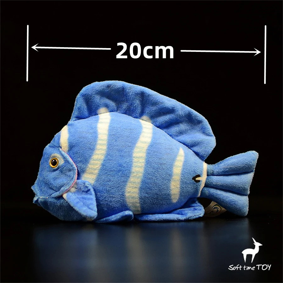 Azul Tang Surgeonfish Anime Bonito Plushie Lancet Peixe Brinquedos de Pelúcia Animais Lifelike Simulação Boneca Recheada Brinquedo Kawai 240325