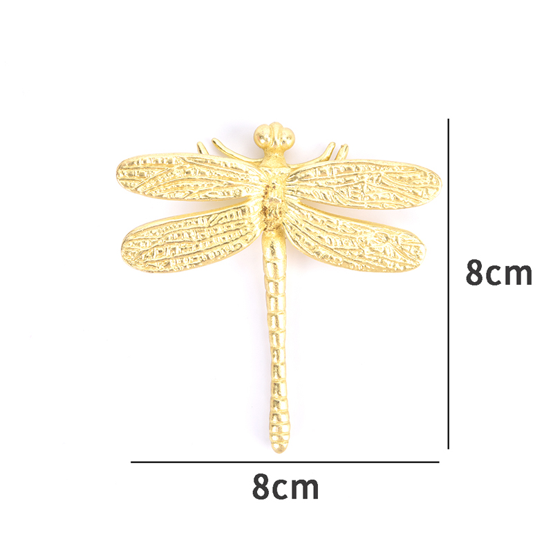 Brass Dragonfly Handle Simple Nordic Cabinet Gold Pure Copper Drawer Door Knob