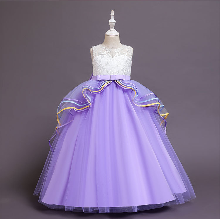 Grazioso blu rosa viola gioiello Abiti da compleanno/festa ragazze Abiti da spettacolo ragazze Abiti da cerimonia ragazze Ragazze tutti i giorni Gonne Abbigliamento bambini SZ 2-10 D402161