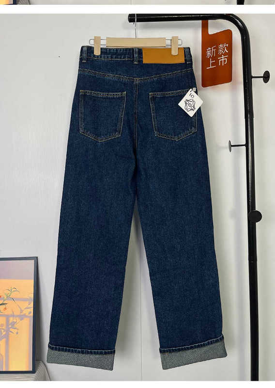 Créateur de jeans pour femmes 23. Nouveau Yang Mi's Same LOE * Pantalon coupe croisée coloré pour un design amincissant, à la mode et personnalisé des femmes en denim HGS0