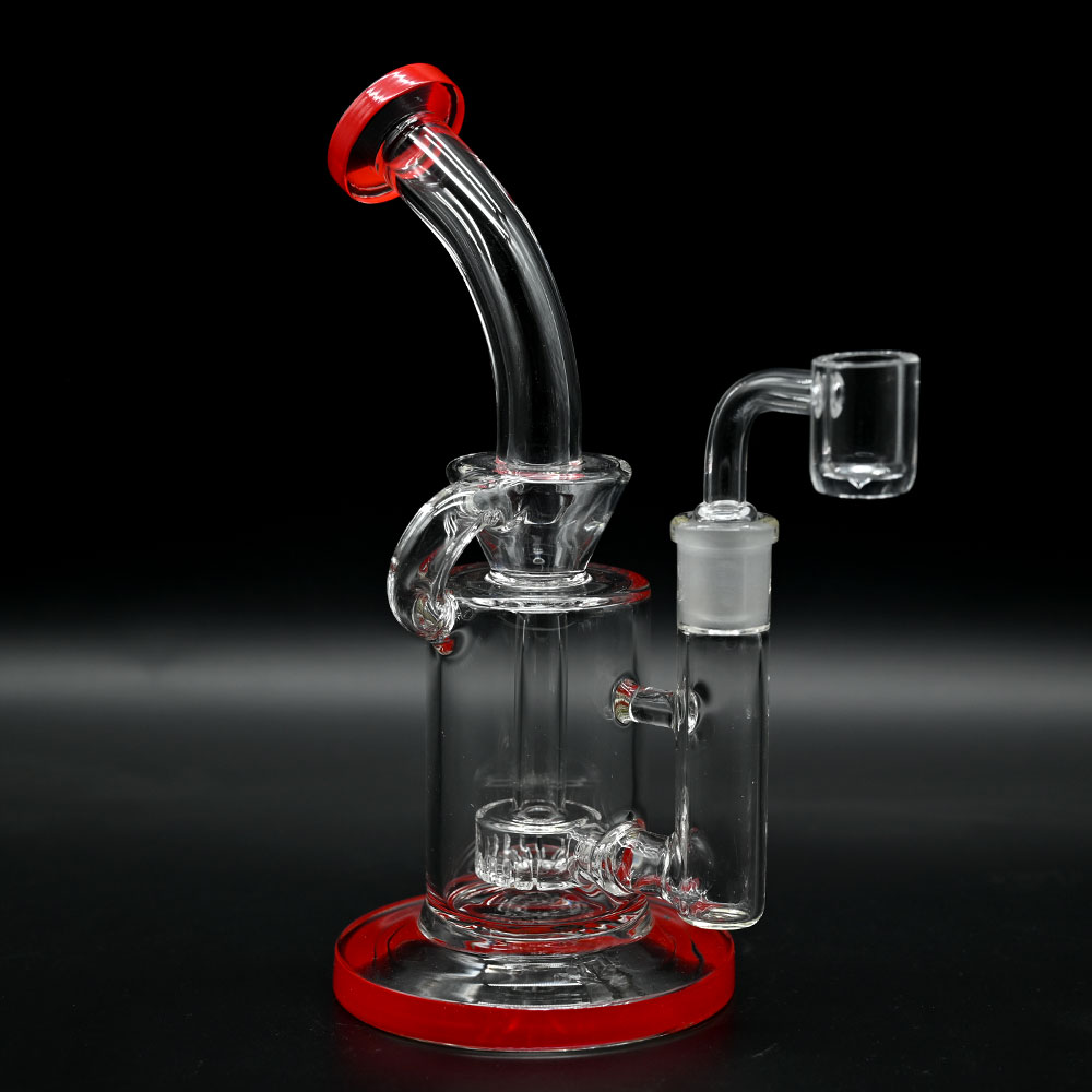 8.4in, bong de vidro Percolator, plataformas de vidro de reciclador com banger de quartzo, tubos de vidro percolator de cor, tubos de água de vidro de borossilicato, acessórios para fumantes