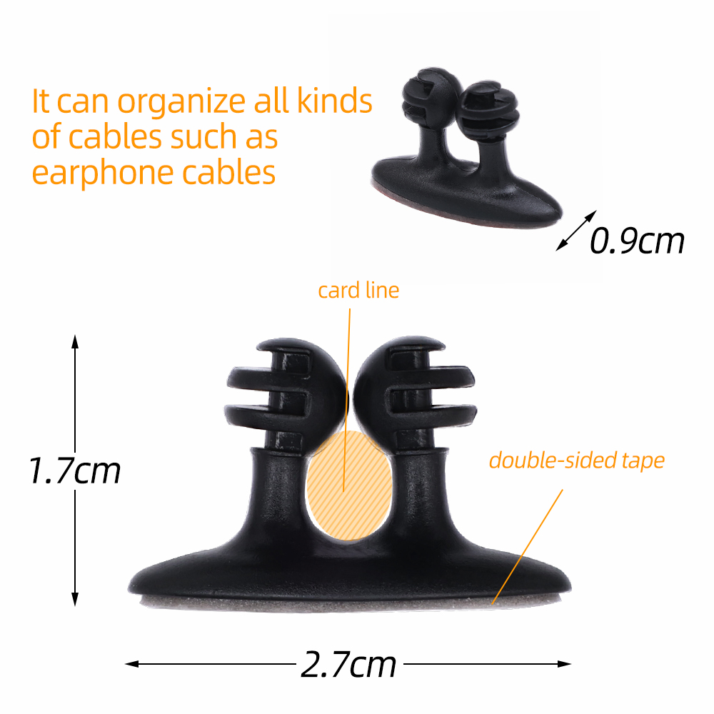 Car Cable Winder Interior Cable Adhesive Clip Earphone Cable Organizer Wire Storage Holder Clip Cord Holder Promotion