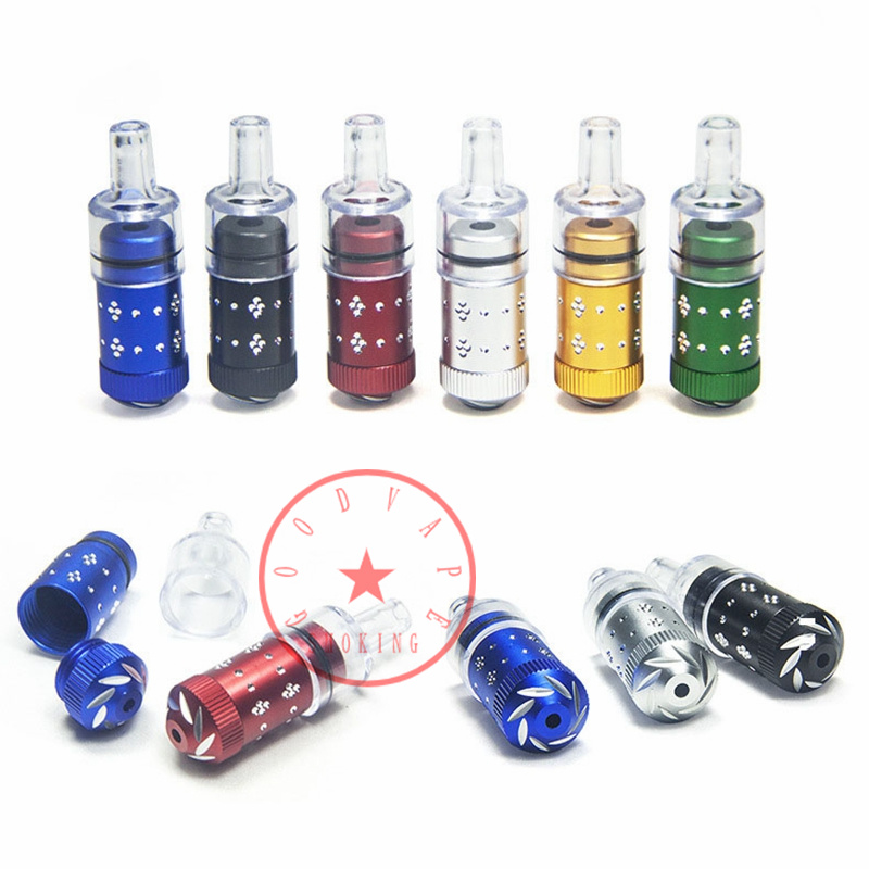 Cool Mini Colorful Aluminium Alloy Pipes Tube One Hitter Portable Herb Tobacco Filter Silver Screen Smoking Cigarette Holder Handpipe Nipple Style Tip DHL