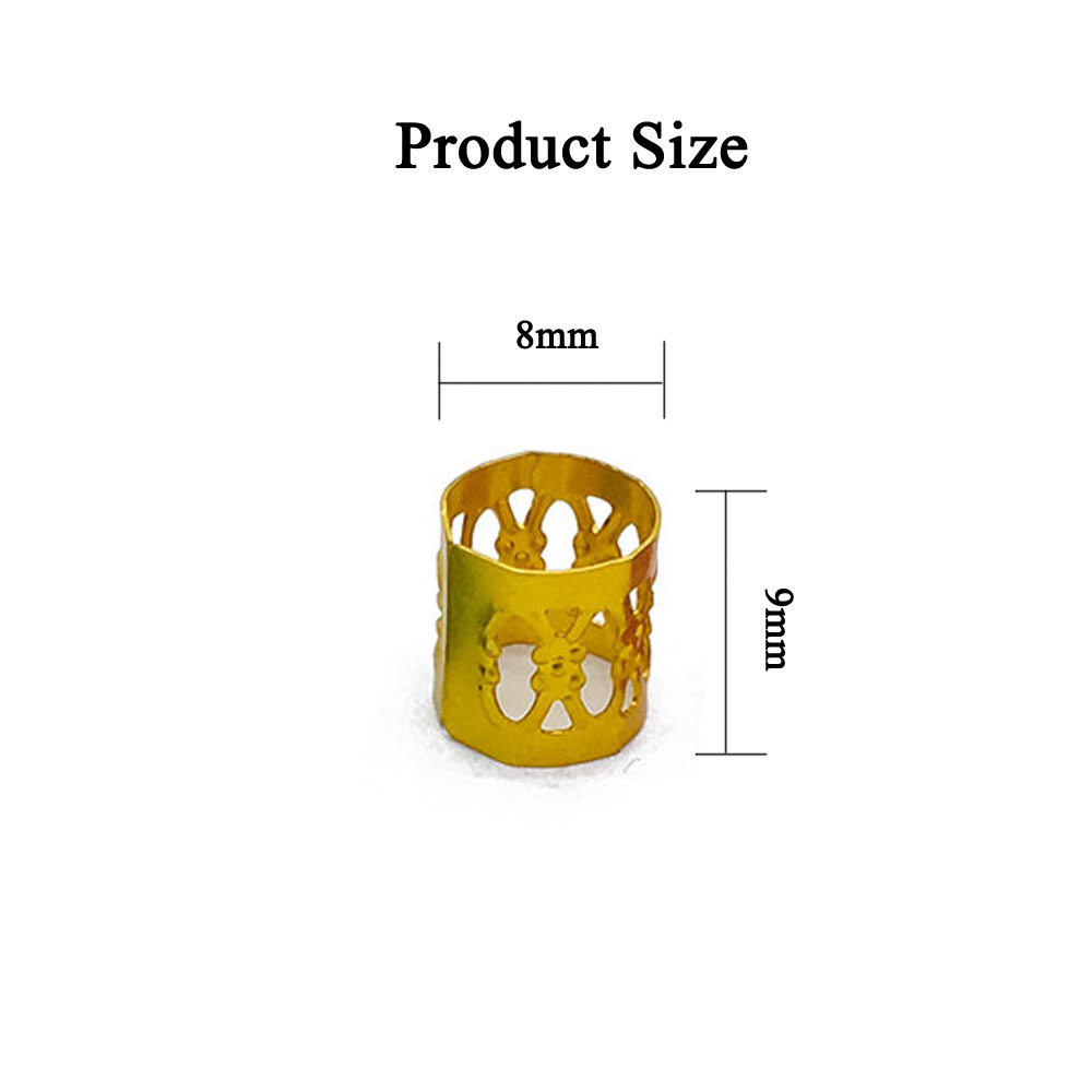 Altın Gümüş Dreadlock Alüminyum Yüzük Mikro Saç Dread Örgüler Dreadlock Boncuklar Saç Aksesuarları için Ayarlanabilir İçi Boşluk
