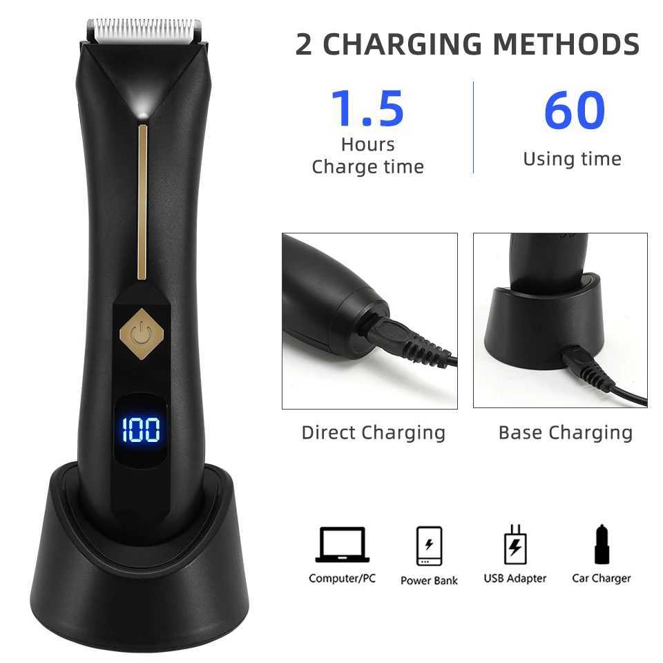 Rasoirs électriques tondeuse à cheveux pour hommes aine USB Rechargeable boule rasoir toiletteur têtes de lame en céramique étanche 2442