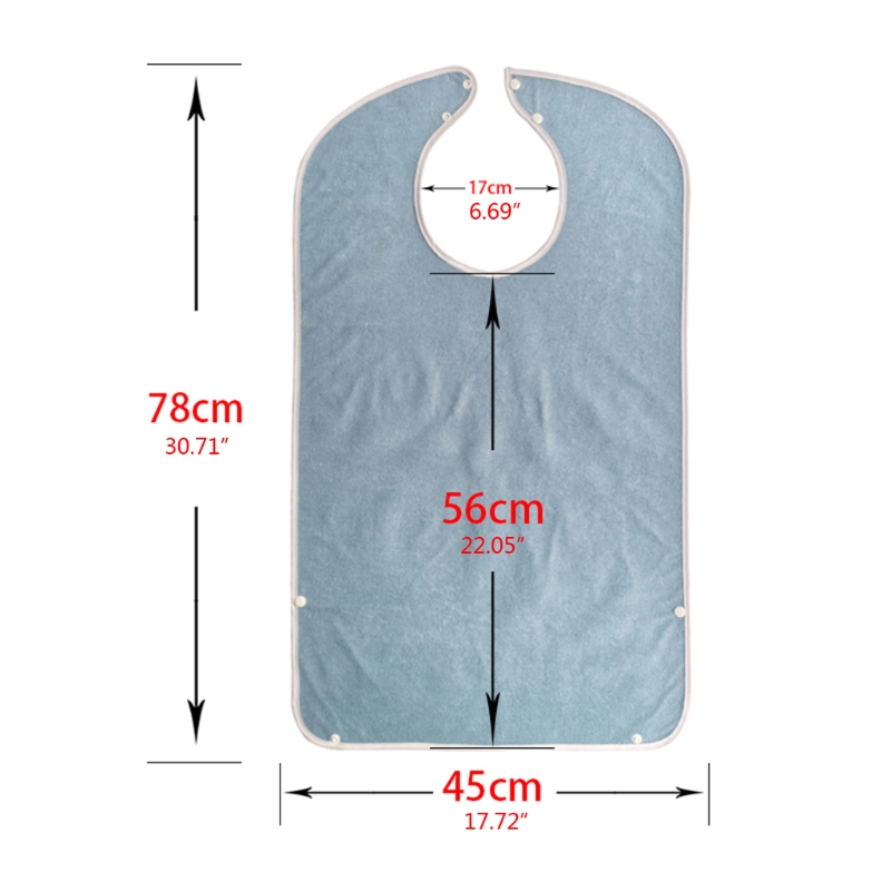 78x45cm Waterdichte volwassen maaltijd Eten drinkbibd slabbetje seniorenhulp schorten ouderen ouderen maaltijdstoffen doekbeschermer