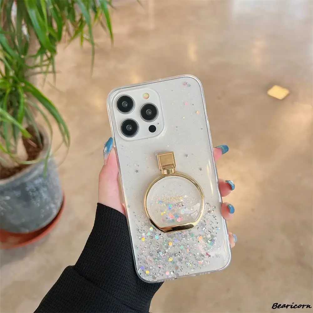 Casos de telefone celular Chapeamento Quicksand Perfume Holder Glitter Soft Case para Huawei P8 P9 P10 P20 P30 P40 Lite E P50 Pro P Smart Z S Plus Capa 2442