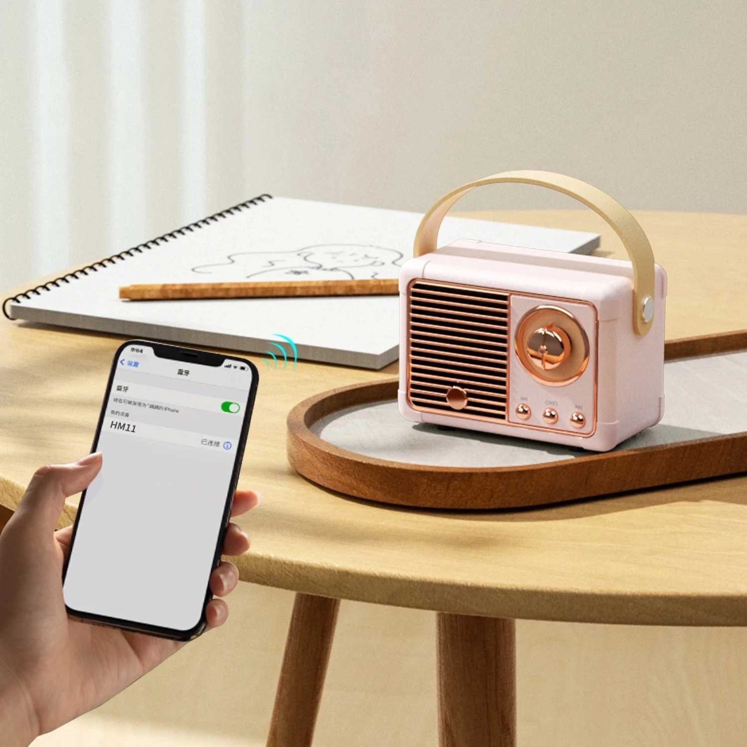 Mini haut-parleur Bluetooth rétro HM11, lecteur de musique classique, son stéréo, décoration Portable, Mini haut-parleur de voyage, lecteur de musique L2404