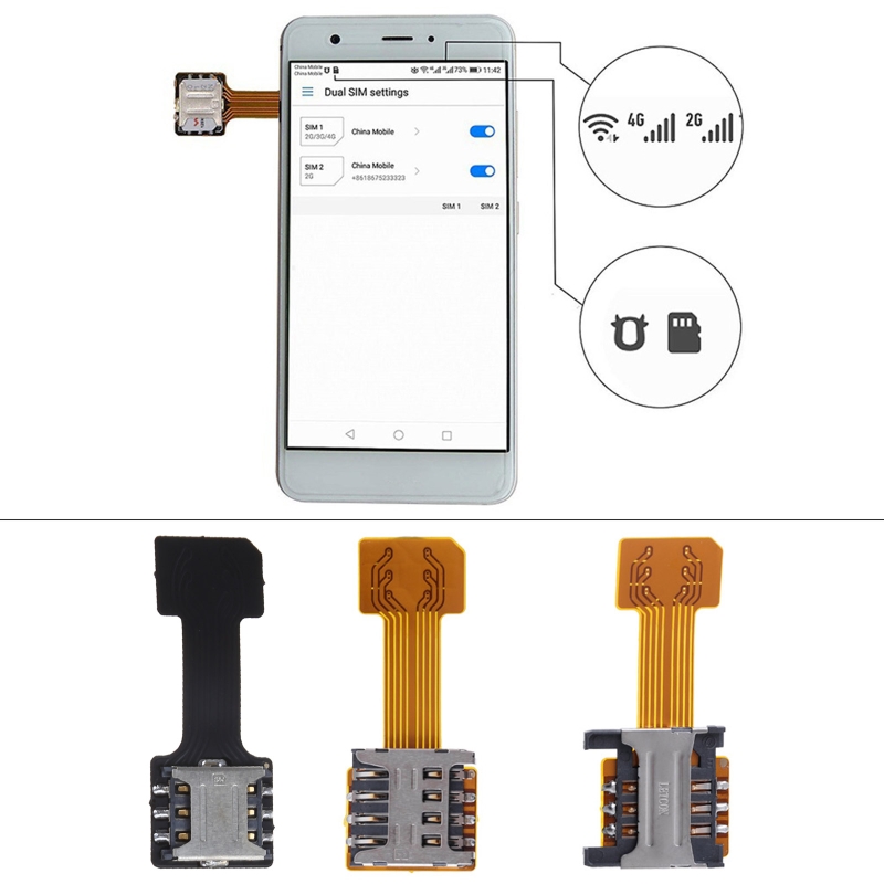 Adattatore Micro SD Adattatore Micro SD a doppia Dual SID ibrida 4G Card di memoria telefono cellulare due in uno Extender del telefono Android Nano