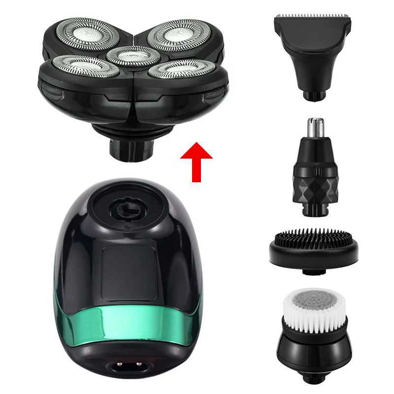 Rasoirs électriques 5 en 1 rasoir rechargeable cinq têtes flottantes rasoirs tondeuse à cheveux nez oreille tondeuse hommes brosse de nettoyage du visage boîte 2442